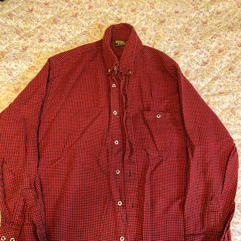 Button down shirt, color, red brand, Oshkosh size large